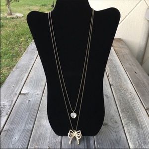Betsey Johnson 2 strand goldtone chain necklace